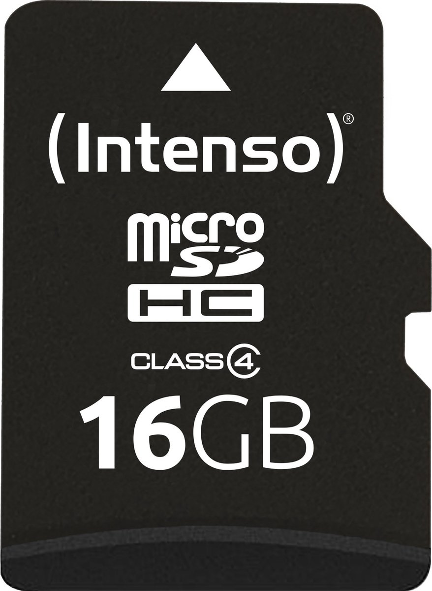 (Intenso) 16 GB MicroSD geheugenkaart Class 4 - 16GB - met SD adapter (3403470)