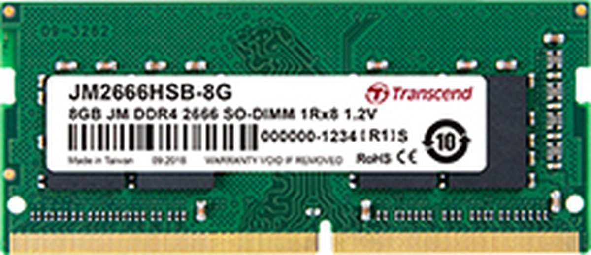 メモリー Transcend JetRam DDR4 2666 16GB SO-DIMM JetRam DDR4-2666 SO-DIMM 16GB - 16 GB - 1 x 8 GB - DDR4 - 2666 MHz