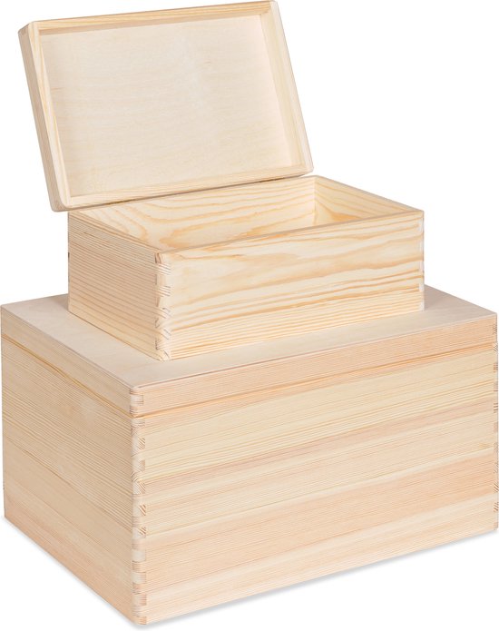 Houten kistje 18x18x34,30cm Naturel | van 't Ende