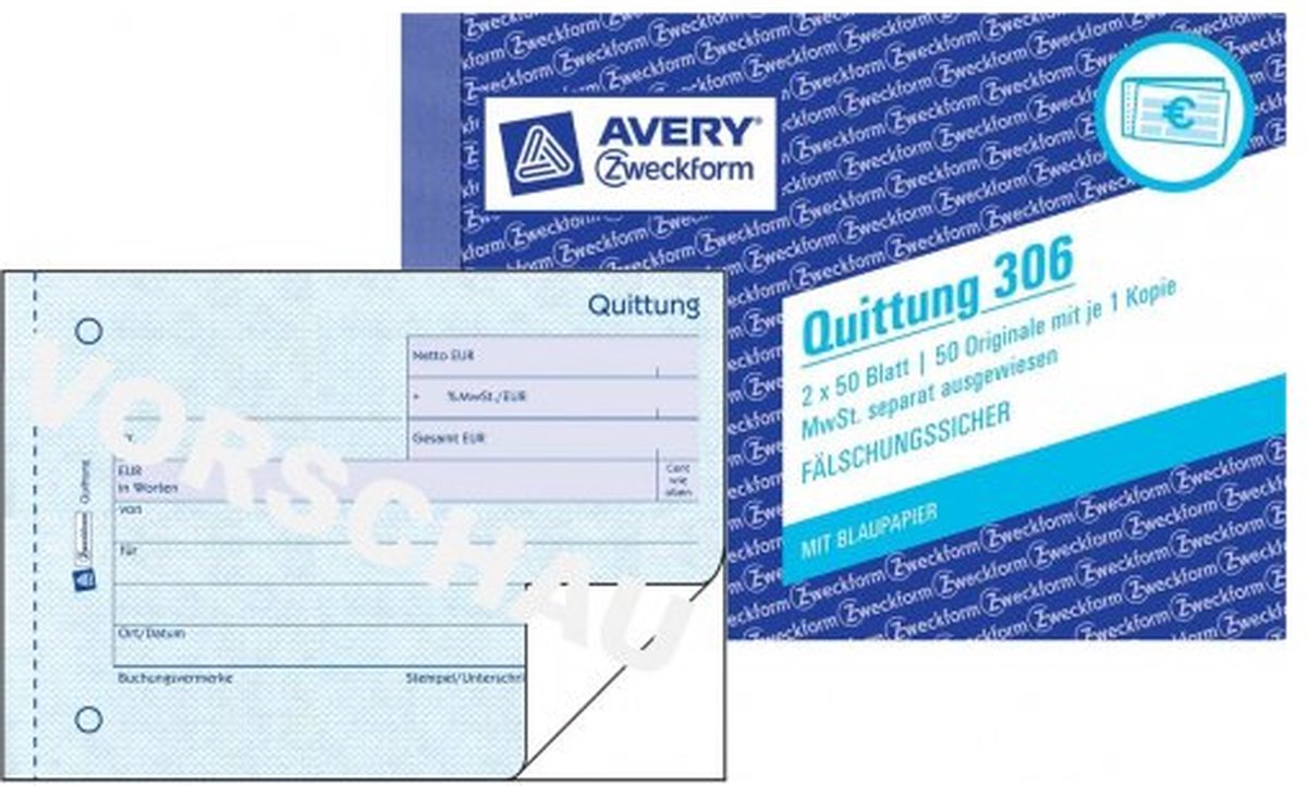 Avery 306 - 100 pc(s) - Blue - White