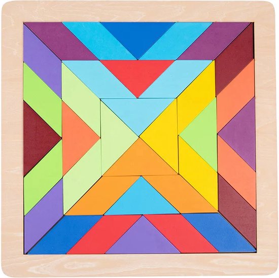 BPgoods® - Houten Puzzel - Vierkant - Regenboog - Educatief speelgoed