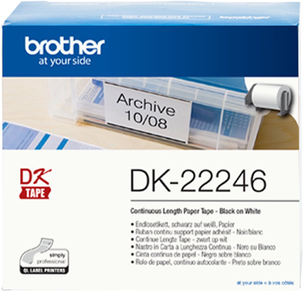 Brother DK-22246 Zwart op wit DK labelprinter-tape
