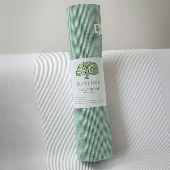 Bodhi Tree® Yogamat 6mm - 183x61cm - Studio Yoga Mat Extra Dik - Anti slip Yogamatten met Draagriem Riem - Fitnessmat Sportmat - Mint Groen