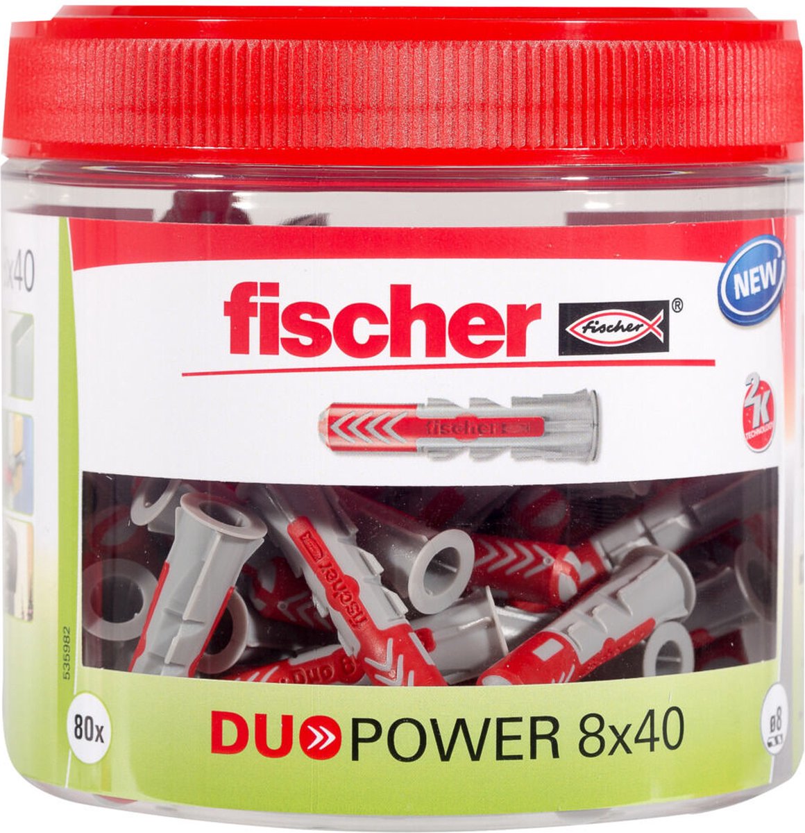Fischer Plug, DUOPOWER 8 x 40, ronde doos