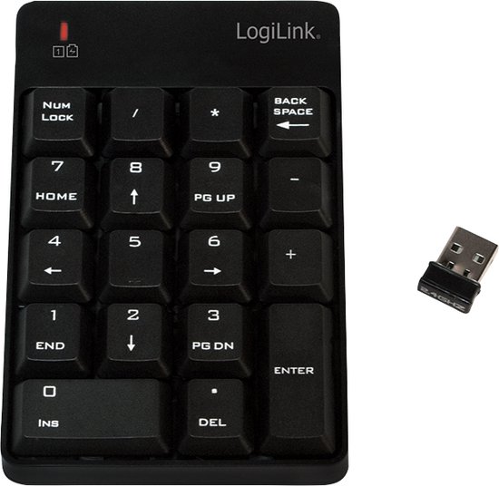 LogiLink ID0120 numeriek toetsenbord RF Draadloos Notebook Zwart