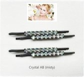 SYTTD - Zwarte haarspeldjes haarschuifjes met crystal AB strass - 4 stuks - Zwart - 5,5 cm - Volwassenen Jeugd Kinderen - Casual - Feestdagen - Bruiloft - Gala