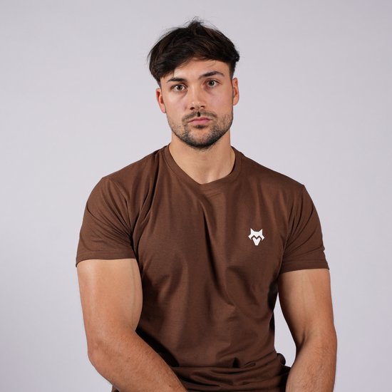 Alpha Gear - Essential T-shirt - Chocolate Brown - Bruin - Medium - Maat M