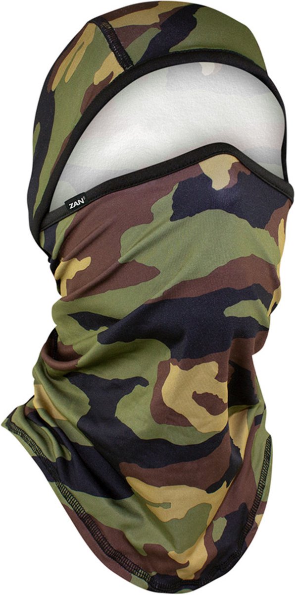 ZAN Headgear Balaclavas - Nekwarmer Heren en Dames - 50+ UV Bescherming - Balaclavas Motor - Face Mask - Woodland Camo