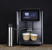 Hipresso DP2002 - volautomatische espressomachine Zwart/RVS - inclusief Hipresso DP2020 -Melkkan - Geborsteld RVS - melk beker
