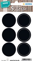 HERMA 15092 HOME Krijtbordetiketten cirkels zwart 12st. 2vel