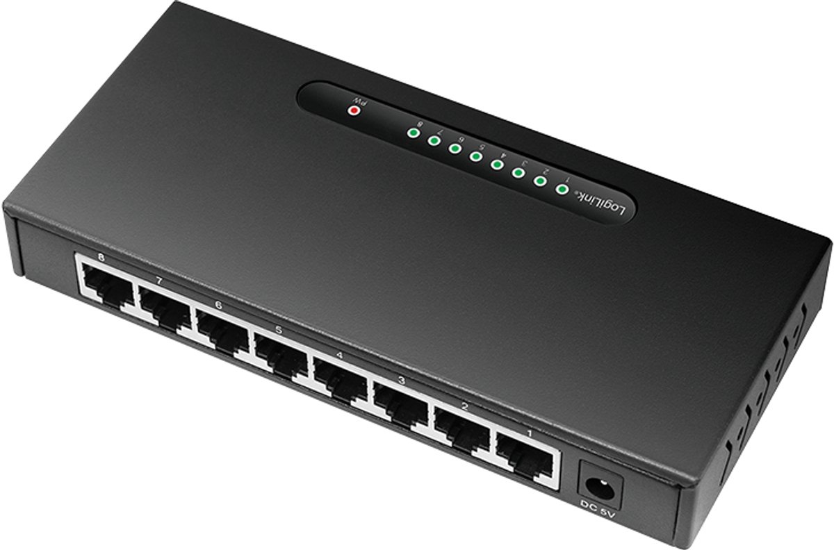 Image of 8 Poorts Gigabit Switch 10/100/1000 Mbps - Server kast