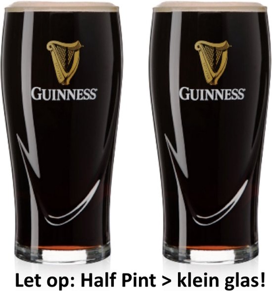 Foto: Guinness imperial stout bierglazen 2 stuks 1 2 pint klein glas