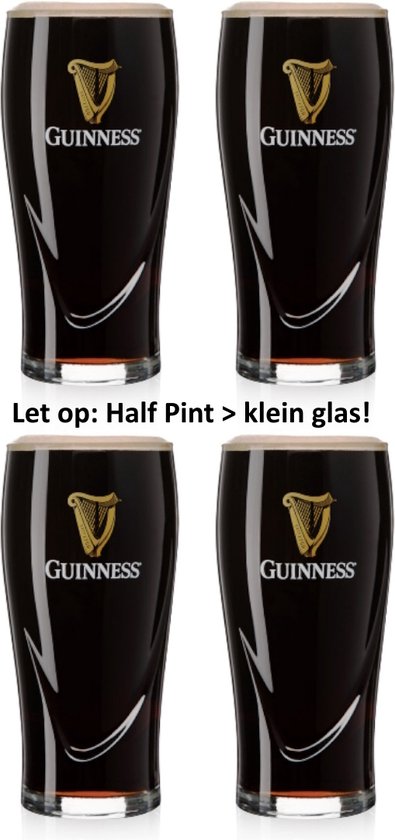 Foto: Guinness imperial stout bierglazen 4 stuks 1 2 pint klein glas