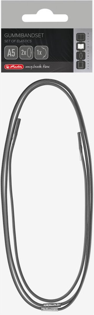 herlitz reserverubbers flexband notitieboek, antraciet, A5, 3 stuks