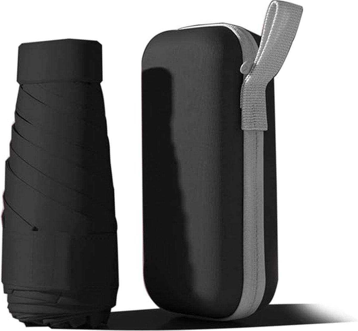Compacte paraplu, 6 ribben, stormbestendig, kleine paraplu, windbestendig, uv-bescherming, ultralicht, opvouwbare reisparaplu, robuust, mini-paraplu voor zon en regen