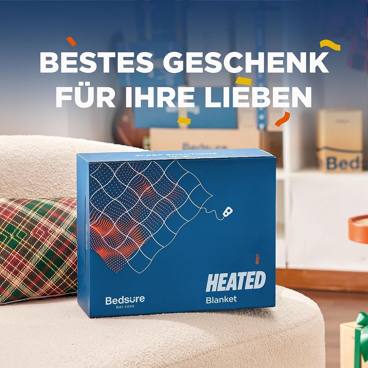 Vexorium Verwarmde Deken, Flanellen Elektrische Deken met Automatische Uitschakeling, 130 x 180 cm, 25 warmtestanden en 12 uur timer, Machinewasbaar, CE ROHS Gecertificeerd