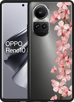 Cazy Hoesje Zwart geschikt voor Oppo Reno10 Pro 5G Flower Branch