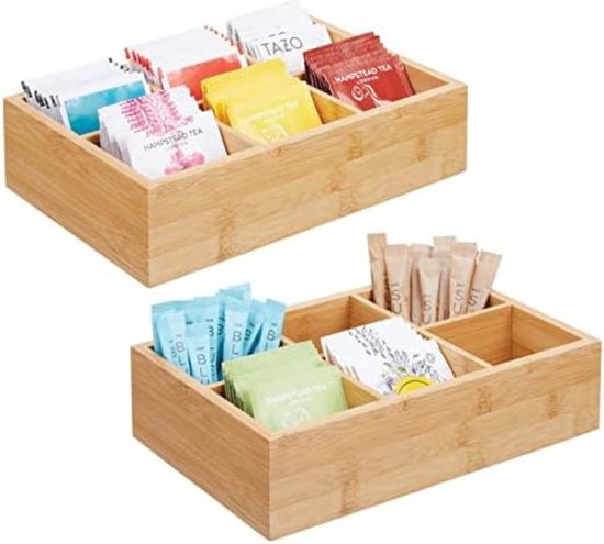 Opbergdoos Voor Theezakjes Theedoos 12 Vakken Thee Organizer BRASQ TB200 12 Lades | De Tea Box Theezakjeshouder Dispenser