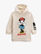 Koton Standaard mouw Kap Trui jurk Sweatshirt met capuchon met Minnie Mouse-print. Gelicentieerde aandelen delen.