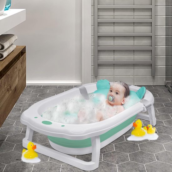 Baignoire bébé, baignoire bébé pliable avec coussin de siège, siège de bain  portable