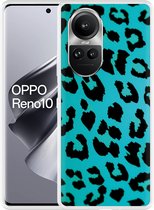 Cazy Hoesje geschikt voor Oppo Reno10 Pro 5G Luipaard Groen Zwart