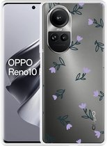 Cazy Hoesje geschikt voor Oppo Reno10 Pro 5G Paarse Bloemen