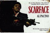 Plaque murale en métal film Scarface Al Pacino - 20 x 30 cm