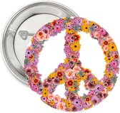 Vredes button Peace Flower - vrede - peace - button - teken - badge - bloemen - flower