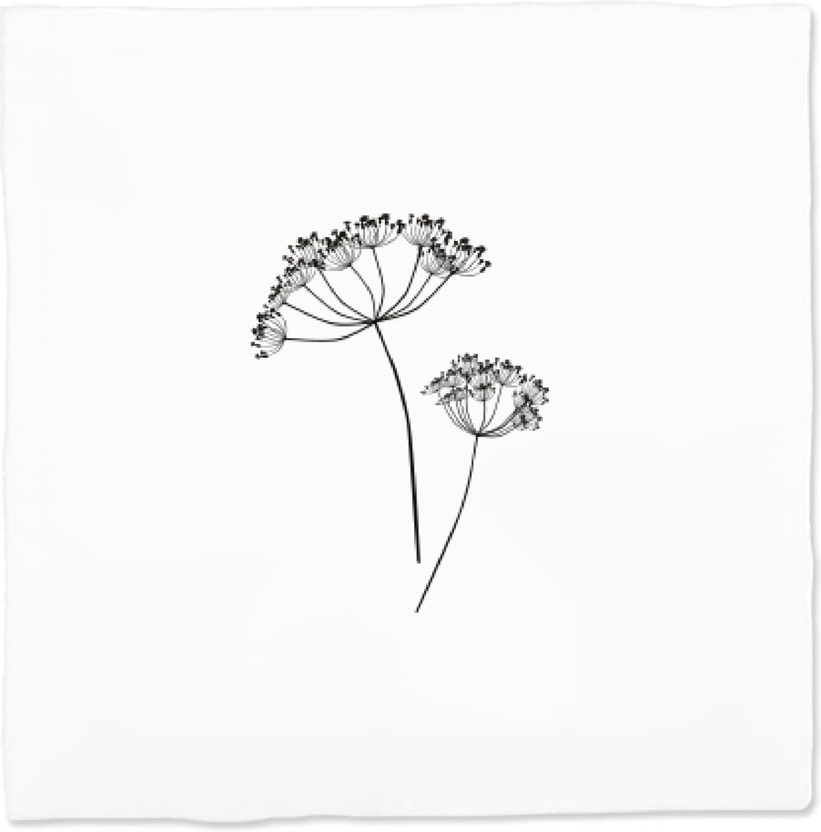 Jots Tegeltje met afbeelding Berenklauw van Jots - 13x13cm - decoratietegel - cadeau- woonaccessoires zwartwit