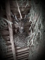 Decoratiebal Hert / kerstbal vintage bruin / taupe steen maat m 20 x 9 cm | 121622 | Home Sweet Home | Stoer & Sober Woonstijl