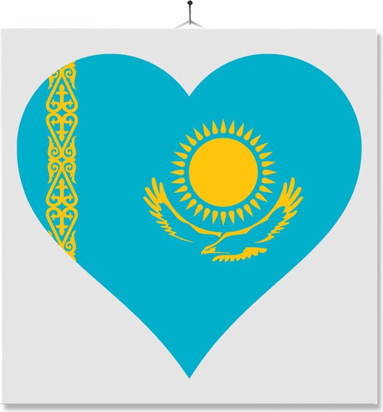 Tegel Met Opdruk | Hart | Vlag | Kazakhstan