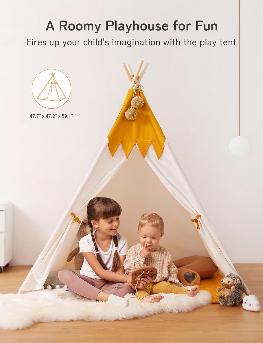 Becontrip Tente Enfant Intérieur Exterieur avec LED Chaîne de
