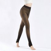 GIANVAGLIA® Deluxe Dames Fleece Winter Thermo Legging Panty 300G -5°C tot 5°C Maat 36-40 Doorschijnend zwart