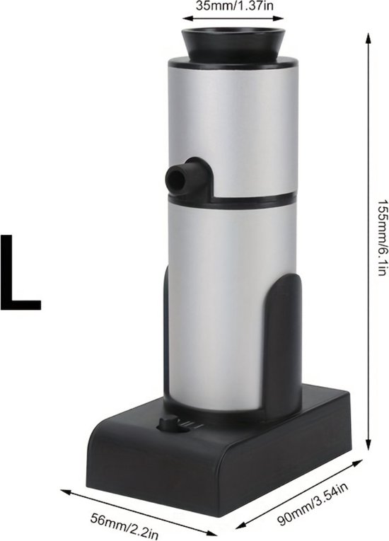 Rookpistool - Smoking Gun - Foodsmoker - Rookapparaat - Rookstolp - Whiskey Smoker - Cocktail smoker - Zilver - Groot van Moa. — afbeelding 2