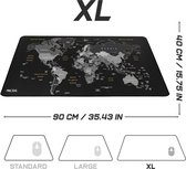 XXL muismat - 900 x 400 x 2 mm - muismat - speciaal oppervlak verbetert snelheid en precisie | rubberen basis antislip oppervlak | zwart