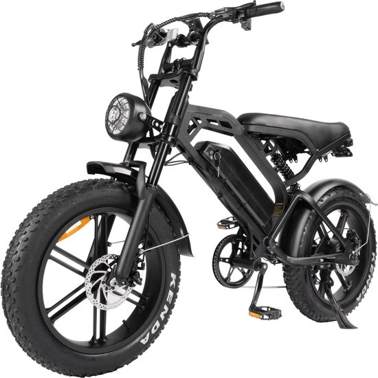 Fatbike V20 [Nieuwste 2024 Model] - E bike - Bluetooth - Met Extra remblokje - Zwart - Elektrische Fatbike - E-Fatbike - 7 versnellingen