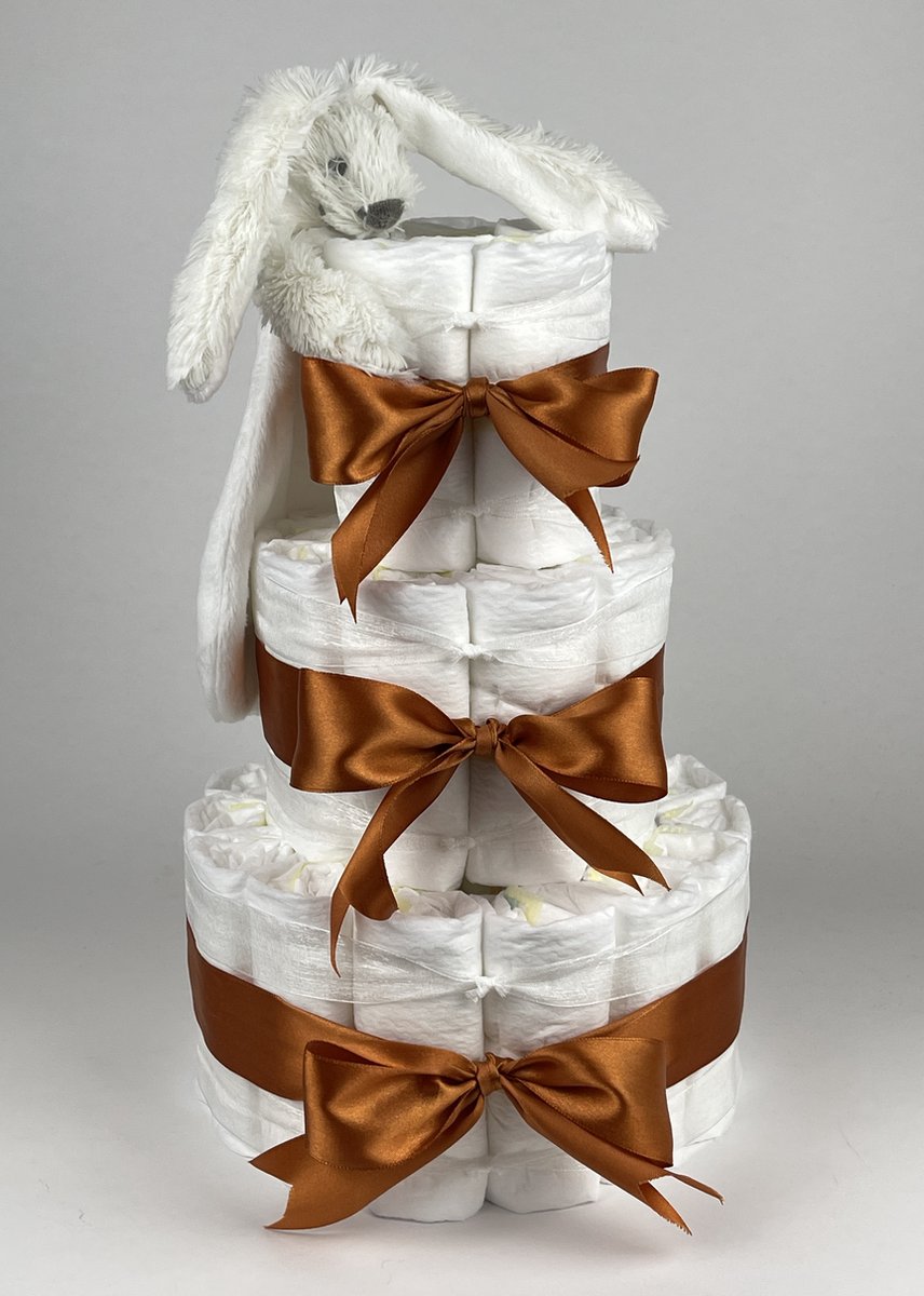 Goedkoopste Chouette-Chouette | Luiertaart Neutraal | Kraamcadeau | Geboorte Jongen Meisje | Babyshower | Tuttle Konijn Richie Ivory - Koper
