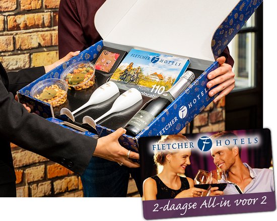 Fletcher Hotels Cadeaubox + 2-daags All-in Cadeaukaart | Vaderdag - Giftset - Relatiegeschenk - Origineel Cadeau - Cadeau Voor Hem En Haar