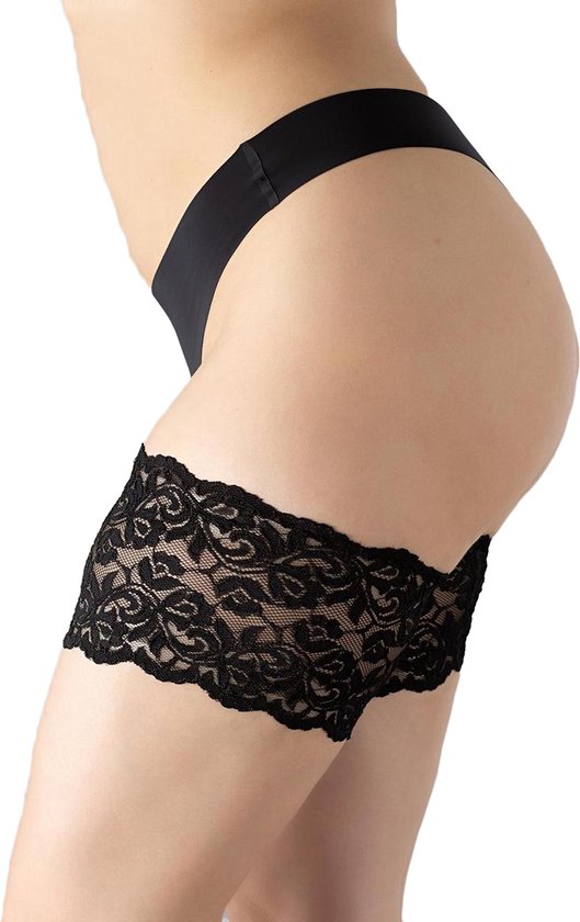 Giulia - Bandes Anti-Chaffing Positives 20den (grandes tailles uniquement) Collants Stay Up - Zwart - 2XL