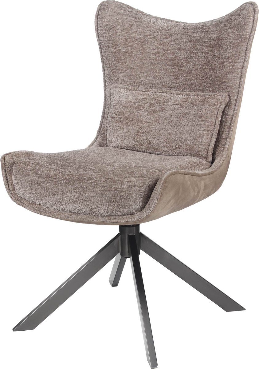 HTfurniture Ethan eetkamertafelstoel-Licht bruin-360 graden draaibaar