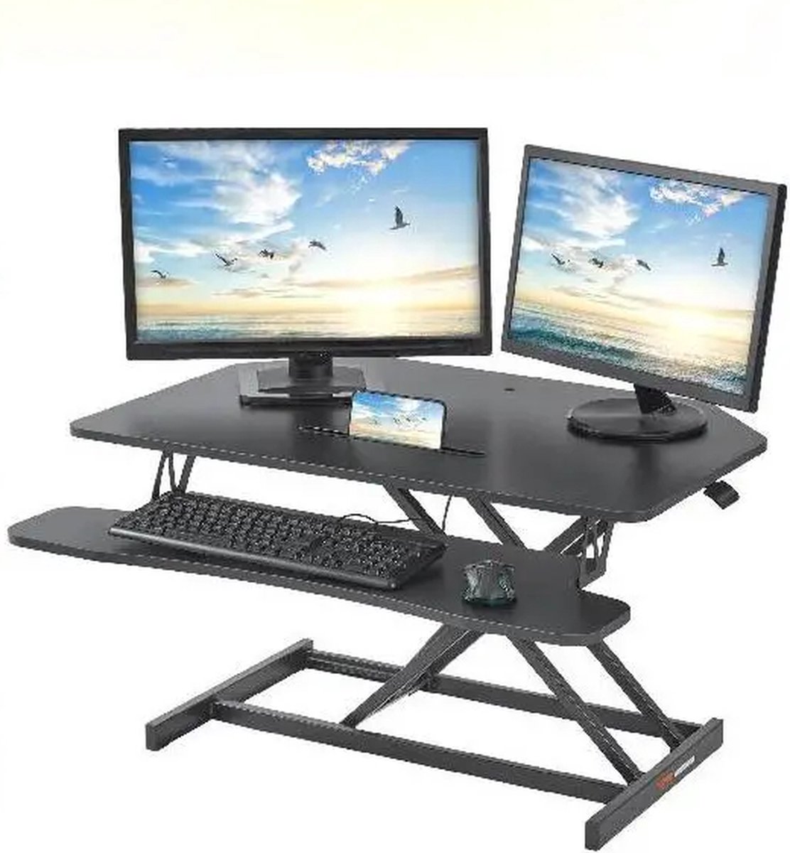 Vevor Dubbellaagse Staande Bureauconverter - In Hoogte ...