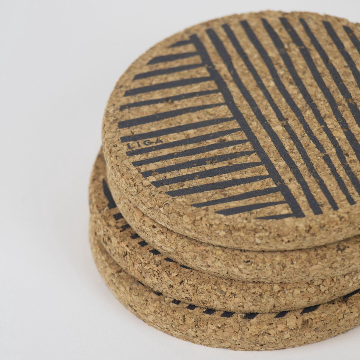 LIGA - Onderzetter Ploeg Set van 4 Stuks - Kurk - Beige -