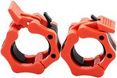 MJ Sports Premium Jaw Collars - Halterstangsluiters - Lock Jaw Collar Set - Olympische Barbell - Fitness - Set van 2 - 50mm - Oranje