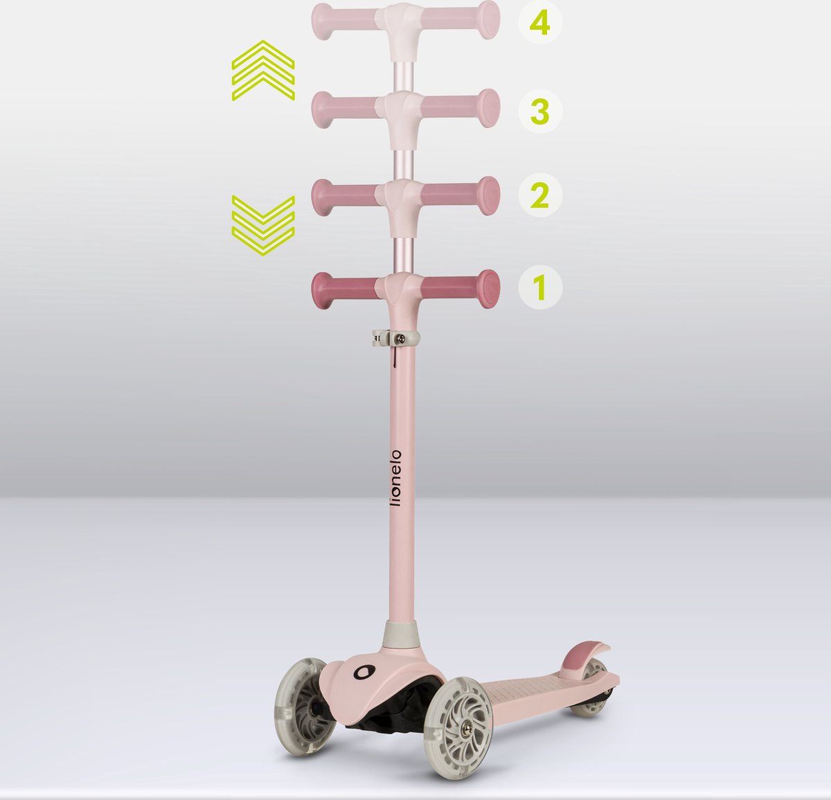 LIONELO Jessy Scooter de Equilibrio para niños de 3 años hasta 50 kg, Scooter de 3 Ruedas Ligero con Ajuste de Altura, Ruedas LED, Plataforma Antideslizante (Green LIONELO Jessy Scooter de Equilibrio para niños de 3 años hasta 50 kg, Scooter de 3 Ruedas Ligero con Ajuste de Altura, Ruedas LED, Plataforma Antideslizante (Green