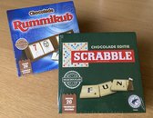 Scrabble & Rummikub chocoladespellen, set à 2 spellen