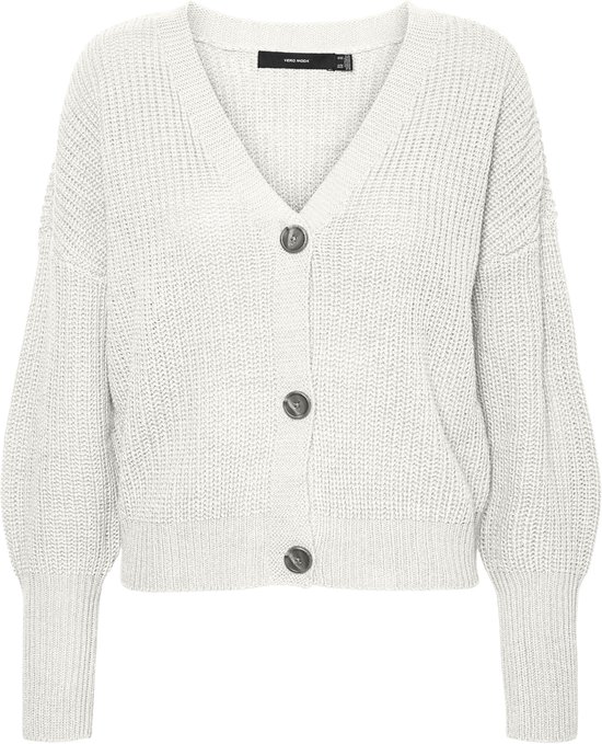 Vmlea Ls V Neck Cuff Cardigan Asphalt Detail W Phantom Torn