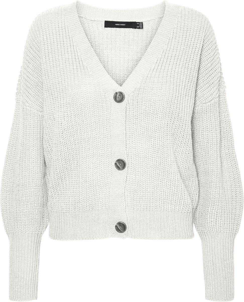 Vmlea Ls V Neck Cuff Cardigan Moon Rock Detail Silver Lining