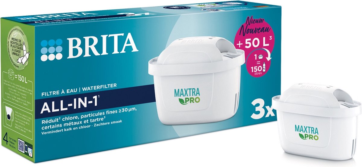 BRITA Carafe filtrante Marella XL bleue + 1 filtre MAXTRA+, réduit le  calcaire, le chlore et le plomb pour une eau du robinet plus pure, sans BPA  3,5 L - Bleu 