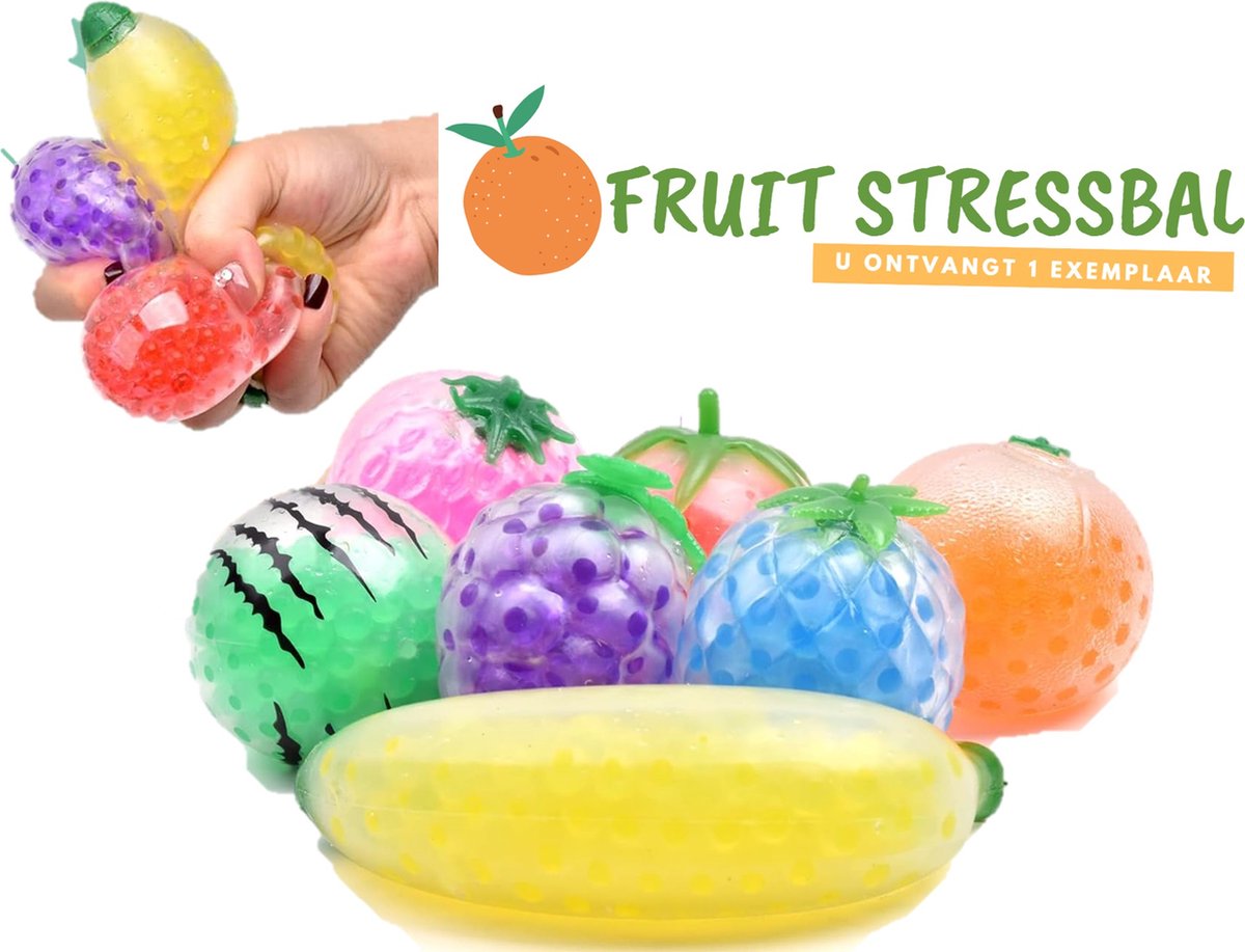 Balle anti-stress aux fruits Balle à presser pour la main - 1 exemplaire -  6 cm de