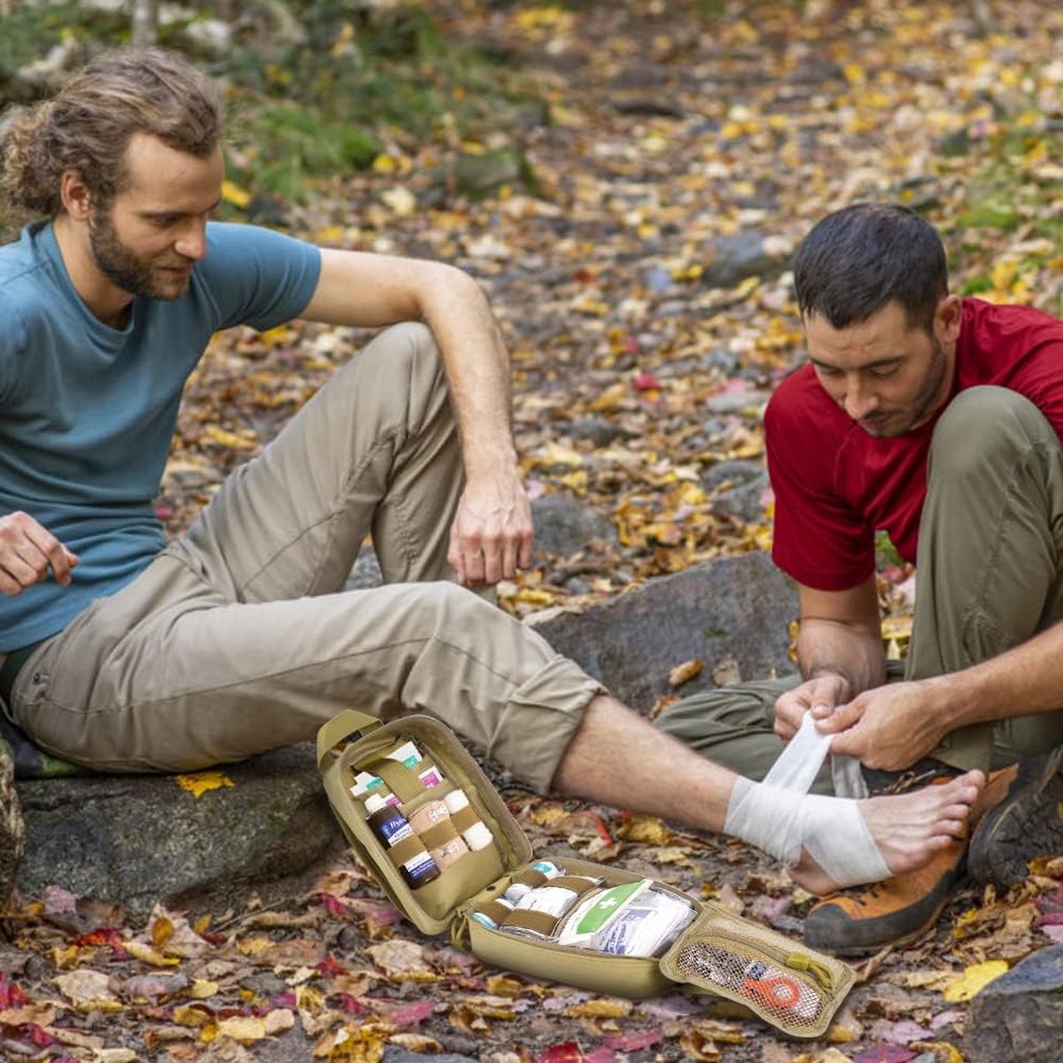 Sac Banane Tactique Molle EDC - Nylon 1000D - 21,5x16,5x3,7cm - Pour Vélo, Rando, Camping - Vert